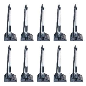 10Pcs Secure Pen with Adhesive Chain and Security Pen Holder Reception Counter Pen Desktop Pen Black Ink Pen for Desk