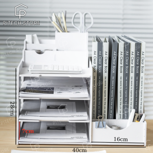 Giá đựng tài liệu a3 a4 màu trắng chất liệu gỗ nhựa chống mốc chống nước tuyệt đối 100%