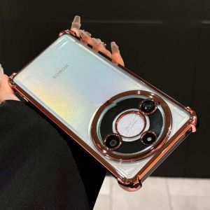 Mềm mạ Glossy rõ ràng trường hợp đối với Honor x9d X9C x9b x9csmart x9a 5g mỏng bốn góc chống rơi trong suốt chống Vàng Ốp lưng TPU Bìa