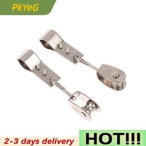 PkYeG 2pcs Heavy Duty 304 Stainless Steel Pulley & Clamps For Shade Sail Installation Outdoor Garden Sun Shade Pipe Clips Hardware