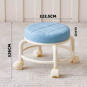 Kursi Mini Bulat Roda Putar 360° Bangku Kecil Santai Anak Meja Rias Super Lembut Serbaguna - FR GALLERY