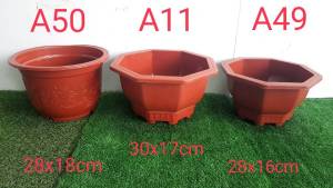 กระถางพลาสติกทรงกลม และ8เหลี่ยม สําหรับใส่ต้นไม้ ราคาสุดค้มกับการใช้งาน