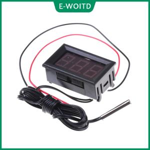 【E-WOITD】 New Red DC12V Digital Thermometer With Temp Probe -50~110C Temperature Detector LED