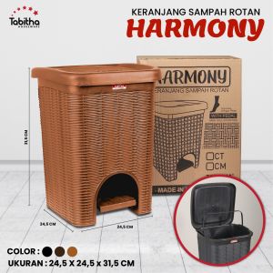 TONG SAMPAH INJAK TEMPAT SAMPAH MOTIF ROTAN 15L TABITHA [TABACC]