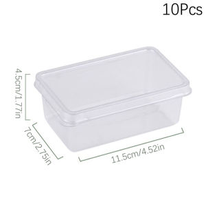 【จัดส่งภายใน 2-3 วัน】 ภาชนะบรรจุอาหารแบบบานพับพลาสติกใส10ชิ้นกล่องบรรจุอาหารเหมาะสำหรับขนมหวานเค้กคุกกี้สลัดอาหาร