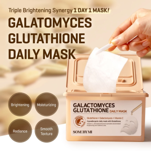 SOME BY MI Galactomyces Glutathione Daily Mask Triple Brightening Complex With VC | Melanin Inhibit Old Acne Spot Fade Sun Tan Darkening Reverse Dull Yellow Tone Lift Translucent Glass Skin Create