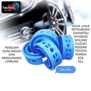 Paket Spring Buffer Stabilizer Peredam Blue Honda Jazz Jazz Rs Depan dan Belakang (200320072013+)