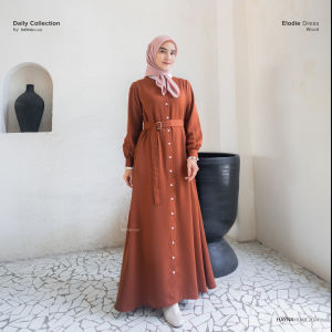 HAYNA Elodie Dress (Wood) - Daily Dress 4 in 1 Style Busui Friendy Korean Style Gamis Wanita Muslim