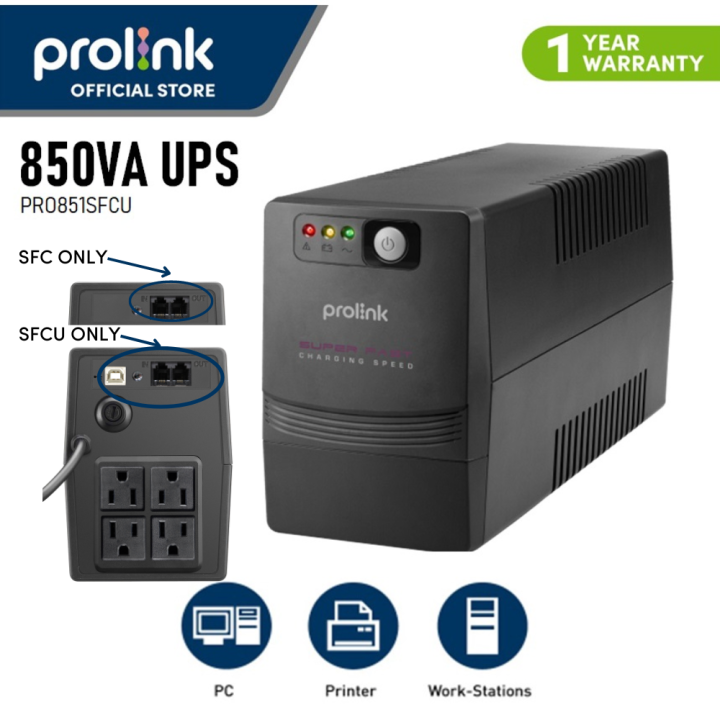 Prolink PRO851SFC Backup Synology NAS, 850VA 510Watts Super Fast