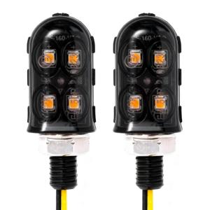 อัปเกรดติดตั้งง่ายไฟ LED 4ตัวสำหรับไฟเลี้ยวรถจักรยานยนต์รถมอเตอร์ไซค์การประหยัดพลังงานความสว่างแบบกันกระแทก