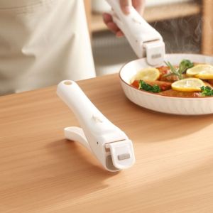 SKINJOY Heat-Resistant Anti-Scald Clip Non-Slip Silicone Hot Plate Clip Food Handling Ergonomic Handle Pan Gripper Kitchen Use