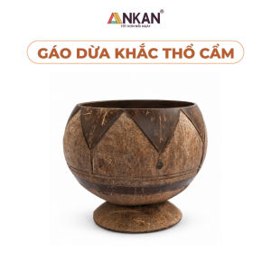 Bát Gáo Dừa Có Chân Đế ANKAN 11cm – Bát Thủ Công Đựng Trái Cây Bánh Kẹo Decor Vintage