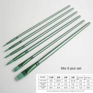 GLOBECART 4/6 pcs Soft Hair Watercolor Brush Pointed Round Flat Head Beginners Art Student Hand Drawn Watercolor High Quality Nylon Painting Material Gift