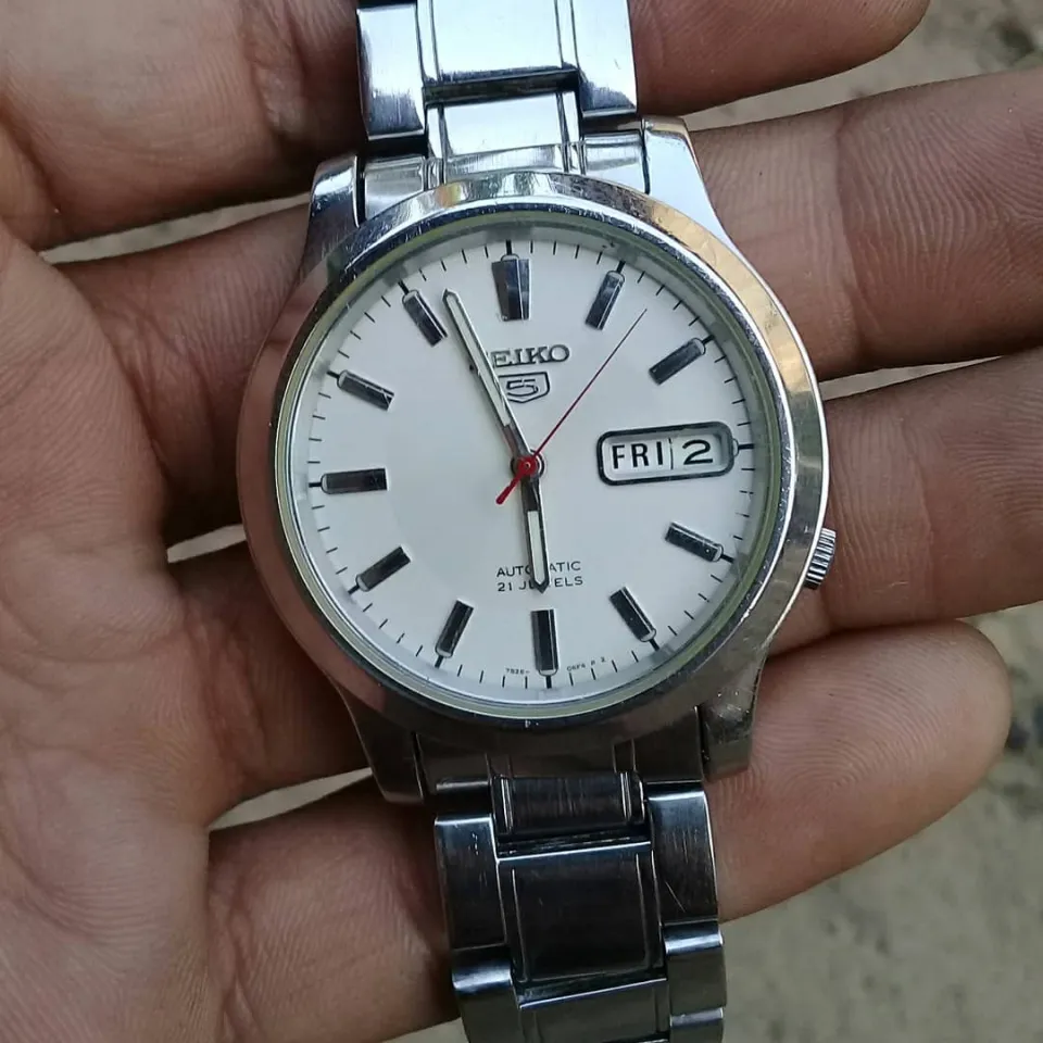 Seiko SNK789K1 Automatic See-thru Back White Dial Stainless