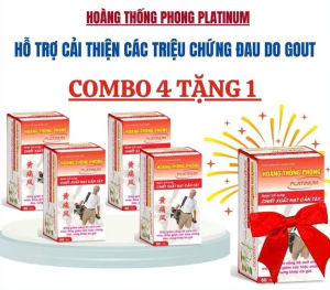 Combo 7 Hoàng Thống Phong Platinum hộp 60v giúp giảm nồng độ axit uric giảm đau khớp do gút giúp cải thiện gout.