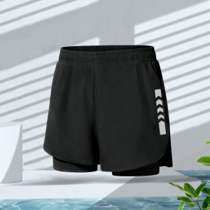 Quần short thể thao 2 lớp nam nữ đi bơi chạy bộ tập gym co giãn thoáng khí nhẹ và khô nhanh