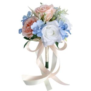 Wedding Artificial Blue Pink Flower Bouquet Simulation Flower Ornaments Decoration for Wedding Flower Decoration Gift