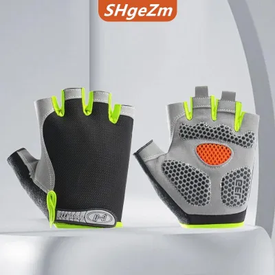 [COD] SHgeZm SPORTS 1 cặp thể thao nửa ngón tay xe đạp Găng tay ngoài trời đi xe đạp thể dục thoáng khí chống sốc hấp thụ chống trượt chạy phòng tập thể dục nửa cắt găng tay