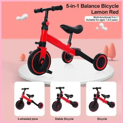 Bike for Kids 3 in 1 Adjustable Tricycle Balance Bike 1 to 5 Years Old Cool Scooter Boy&Girl gift Stable Anti-slide