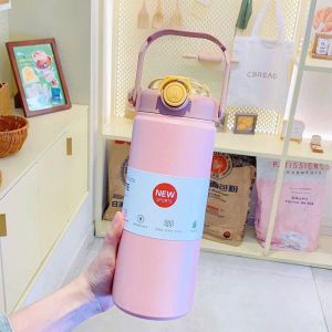 Bình giữ nhiệt Boss 1200ml cao cấp inox 304 giữ nhiệt 8-12h nhám chống trầy xước quai xách kèm ống hút tặng sticker 2D