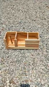 ที่ใส่แก้ว 3ช่องซี่ใส่แก้วกาแฟ ใส่แก้วโอ่งได้ไม้สัก