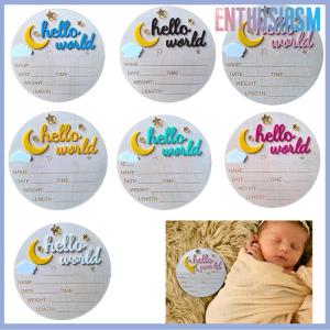 【Enthusiasm】🌟🌟【Hot Sale】🎈 Wooden Hello World Newborn Sign Cute Birth Announcement Board Baby Announcement