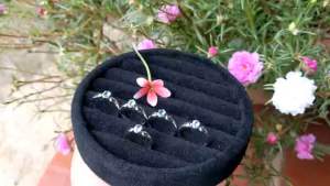 Nhẫn Silver925 Nhật Bản đính đá Aquamarin thiên nhiên màu xanh trong