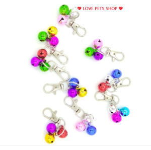 Chuông cổ lục lạc cho Chó mèo gồm 3 chuông nhỏ kèm móc khoá (mẫu mới) - Love Pets Shop