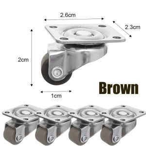 24/1PCS 360° Mini Universal Wheel Rubber Swivel Casters Rotation Pulley for Furniture Trolley Caster Toy Cart Storage Boxes