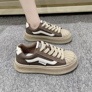 Giày Nữ Vỏ Sò Giày Trắng Mùa Mới Giày Bánh Quy Đế Dày Dễ Phối Học Sinh Giày Trượt Ván Thường Ngày Học Sinh Trung Học