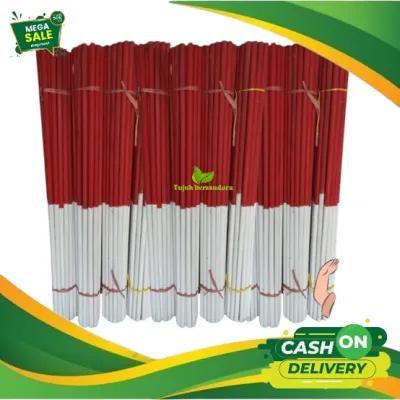 Tongkat bambu pramuka merah putih 160cm