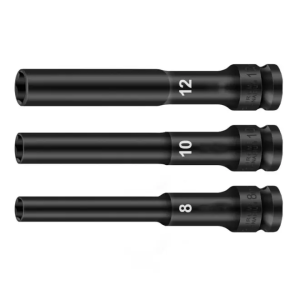 【จัดส่งฟรี】1/2นิ้วไดร์ฟอิมแพคชุดชุดประแจพกพารูลึกประแจเปลี่ยนหัวได้ประแจปากตายแปลง ลูกบล็อค ปากหกเหลี่ยม ลูกบล็อค ยาว128MM. ขนาด4หุน สีดำ ลูกบล็อก ปากหกเหลี่ยม 1/2นิ้ว(4หุน) ลูกบ๊อก บล็อกลม