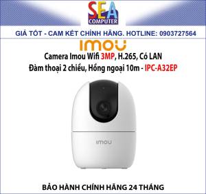 Camera Imou Wifi 3MP H.265 Có LAN Đàm thoại 2 chiều Hồng ngoại 10m - IPC-A32EP