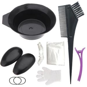 The Beauty Street 8in1 Hair Dye Kit Comb Brush Earmuffs Hair Salon Bowl Hairdressing Dyeing Ionic ironing tool set Hair Dyeing Kit 8 pcs Hair color tools dye hair tools 8 thing rebonding tools