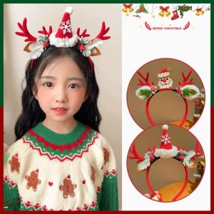 YOCKY Elf Christmas Headband Bowknot Santa Claus Christmas Elf Headband Cute Plastic Antlers Headband Ladies