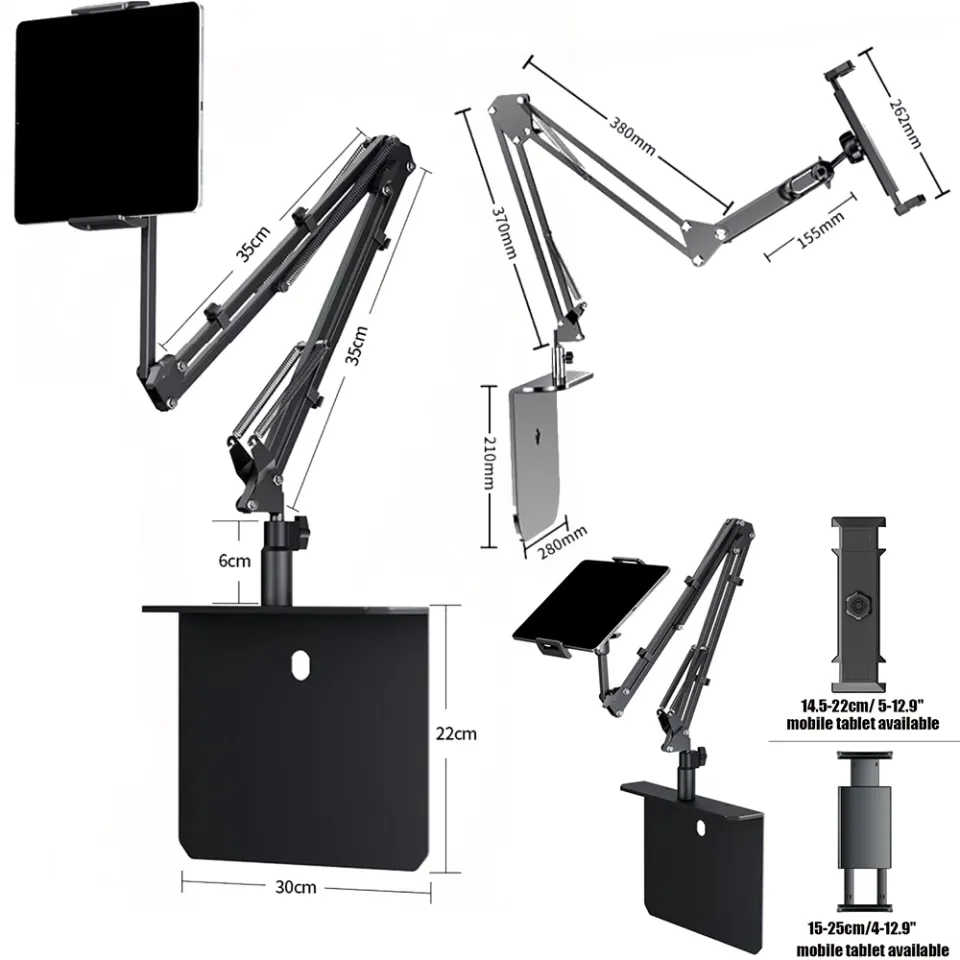 360° Rotating Long Arm Desk Bed Phone Holder Stand Tablet Mount