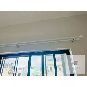 Bộ thanh treo rèm dài 1.8m - 1.9m nguyên không cắt đầy đủ phụ kiện ốc vít pát đỡ đầu chụp cút cột