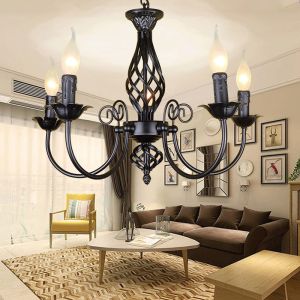 Lampu Gantung Candle Kristal Chandelier 5/6/8 heads Vintage Ceiling Lampu Gantung Ruang Tamu Makan