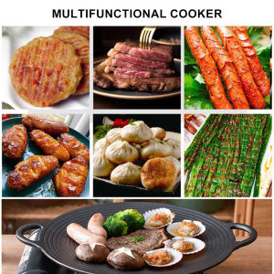 11.8 Inch Non Stick Cast Iron Grill Pan for Outdoor Camping and Barbecue Cooking