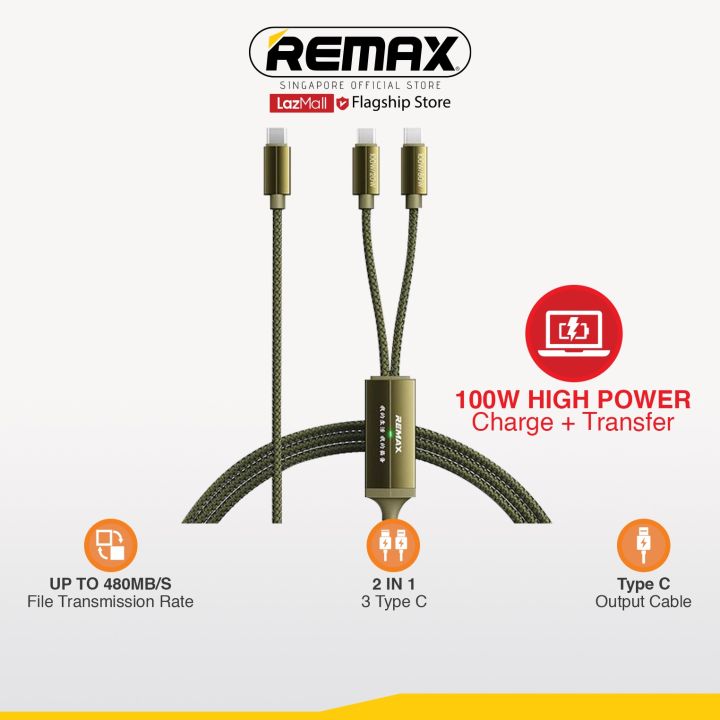 [Remax Energy] RC-092T 2 In 1 Kerolla Series Aluminum 100W C+C+C 480MB ...