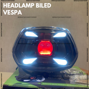 HEADLAMP LAMPU DEPAN PROJIE BILED VESPA SPRINT MATIC 3 WARNA PUTIH KUNING COKLAT LUMINOS ORIGINAL SUPER TERANG