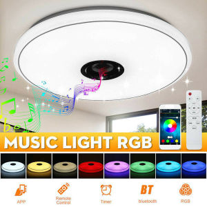 LED Ceiling Light Music RGB Bluetooth Speaker Lamp Dimmable WITH Smart Remote Control App Control 360 Degree Music Play