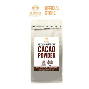 Bột Cacao nguyên chất cao cấp DK Harvest đạt chuẩn ISO22000:2018 - Túi 200g - không đường không pha trộn tạp chất dễ tan đậm đà
