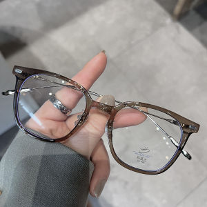 -600 ° to -50° Anti Blue Light Myopia Glasses for Women Ins Large Frame Computer Glasses with Power Metal Frame Nearsighted Glasses With Grade