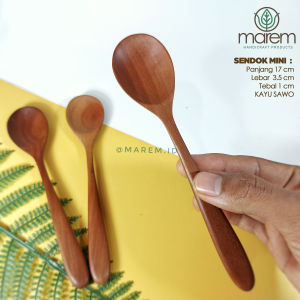 SENDOK BULAT KAYU | SENDOK KAYU KOREA | SENDOK KAYU UNIK 17 CM | SENDOK BUMBU