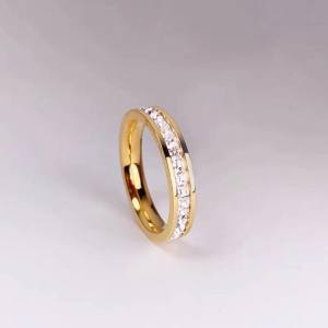 R47 Nhẫn Titan Cao Cấp Nam Nữ Không Đen Rỉ Gỉ Đính Đá Zircon Sáng Đẹp Ring House