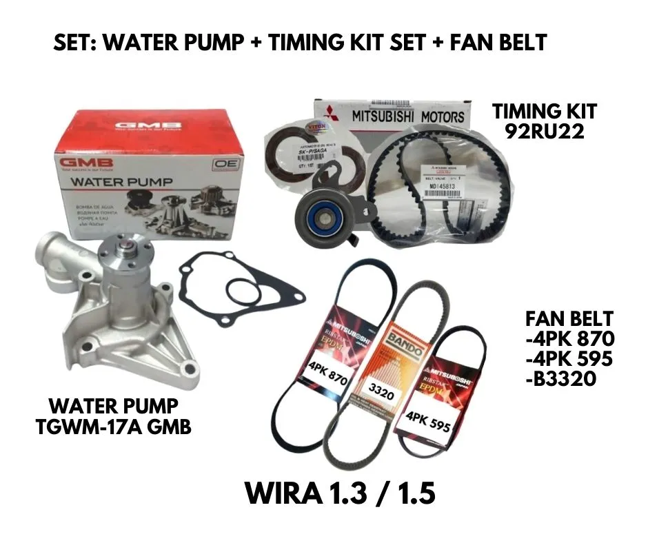 Timing Belt Set Timing Kit Set Brand MMC Water Pump GMB Fan