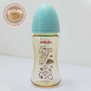 170/270ML Wide Neck PPSU Jollibaby Newborn Baby Bottle Non-Slip Carved Bottle Body Silicone Teats