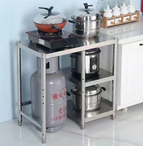 Stainless Steel Kitchen Rack Gas Stove Stand | LPG Tank and Storage Shelf SUS304 80cm- Keimav