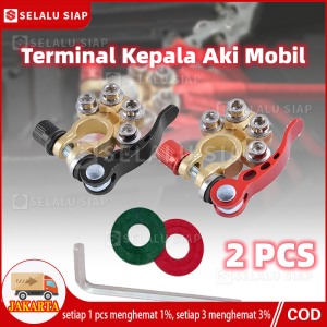Terminal Kepala Aki Mobil Bahan KUNINGAN 2PCS - QUICK RELEASE TERMINAL ACCU MOBIL Terminal Kepala Aki Mobil Paduan Seng - Penjepit Terminal Baterai Mobil Konektor Baterai Terminal Murni Klem Accu
